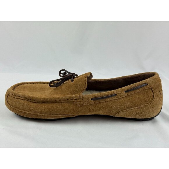 UGG Chester Chestnut Brown Suede Leather Mens Slippers Loafers 1005350 Sz 11 - Picture 6 of 8